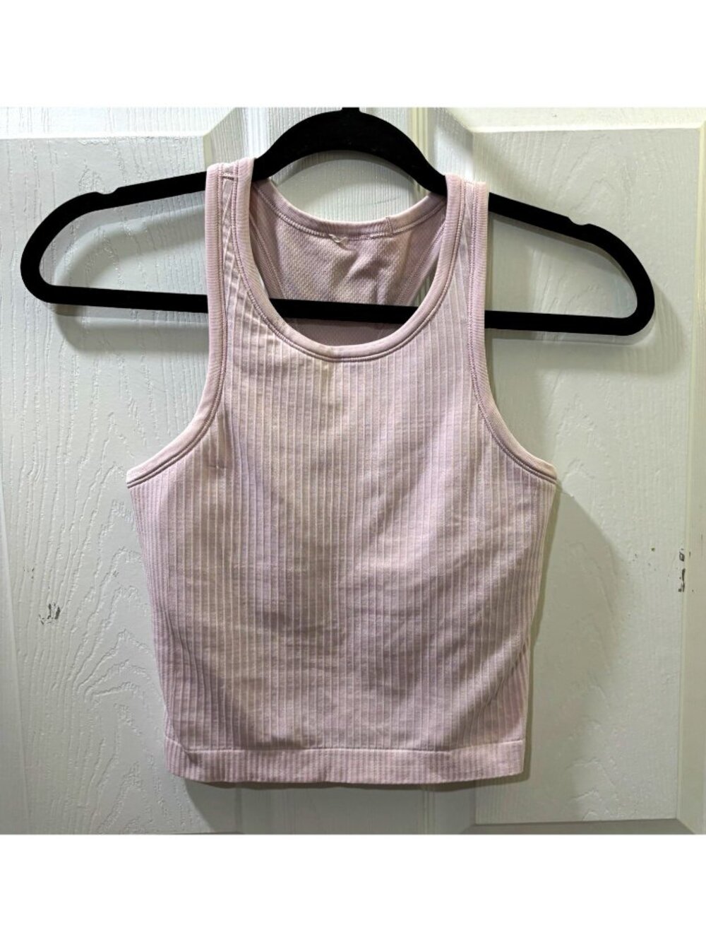Lululemon  ebb to street tank petal  Pink Ribbed Knit Pullover tank shirt Size 4